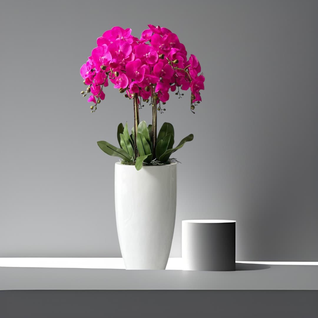Fake  Orchid In Ceramic Pot — Artificial Flowers And Gifting for Dubai & UAE delivery | Planto.ae