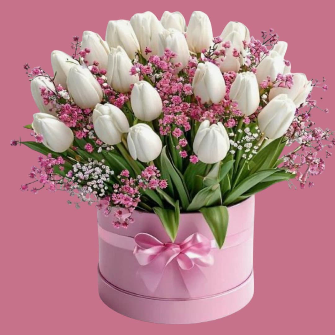 Tulip Bloom Box.Artificial/fake — Artificial Plants for Dubai & UAE delivery | Planto.ae