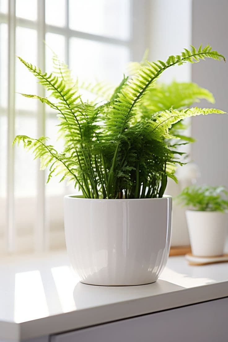 Fern Plant In White Ceramic Pot — Balcony Plants for Dubai & UAE delivery | Planto.ae