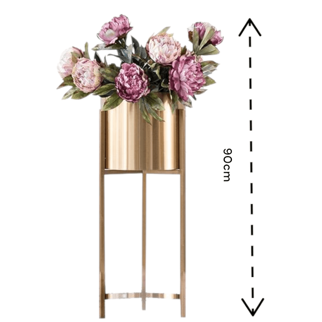 Artificial MIx Colour Arrangement in Metal Stand Pot — photo 2 | Planto.ae UAE