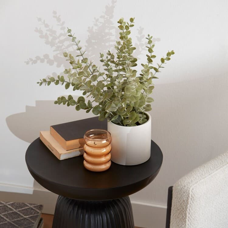 Fake/Artificial Eucalyptus Plant In White Ceramic Pot — photo 2 | Planto.ae UAE