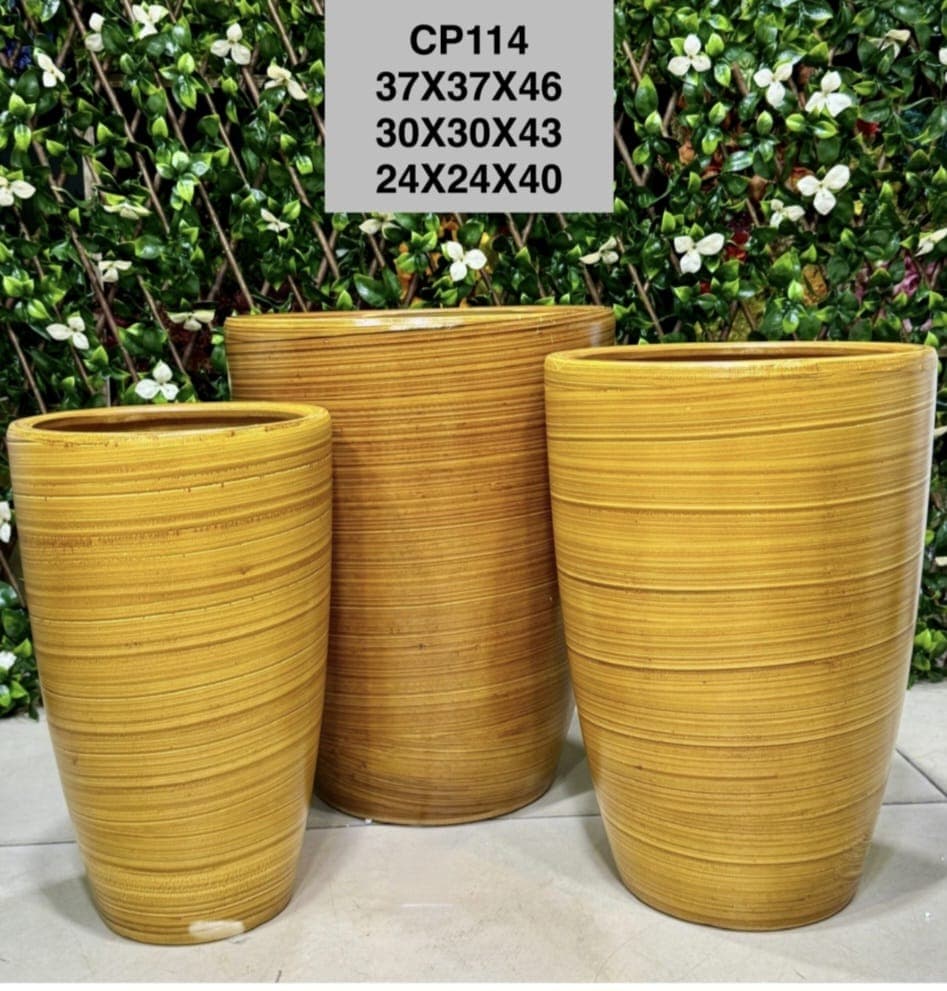 Beautiful 3 Ceramic Pot Set — Pots And Planters for Dubai & UAE delivery | Planto.ae